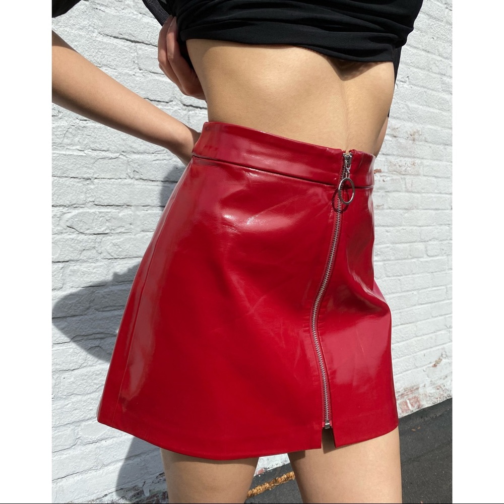 Red vinyl skirt